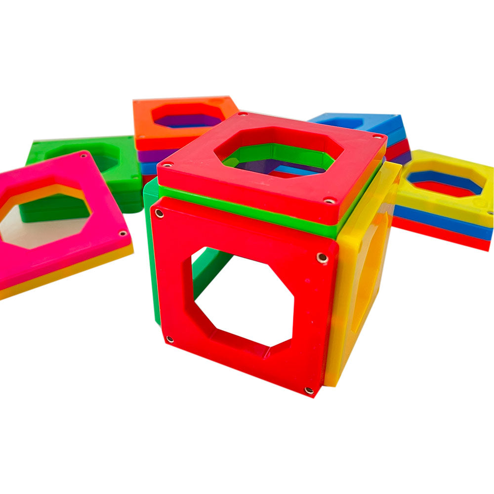 Mad Toys Magnetic Square Shaped Tiles 24 Pieces Multicoloured Construction Set