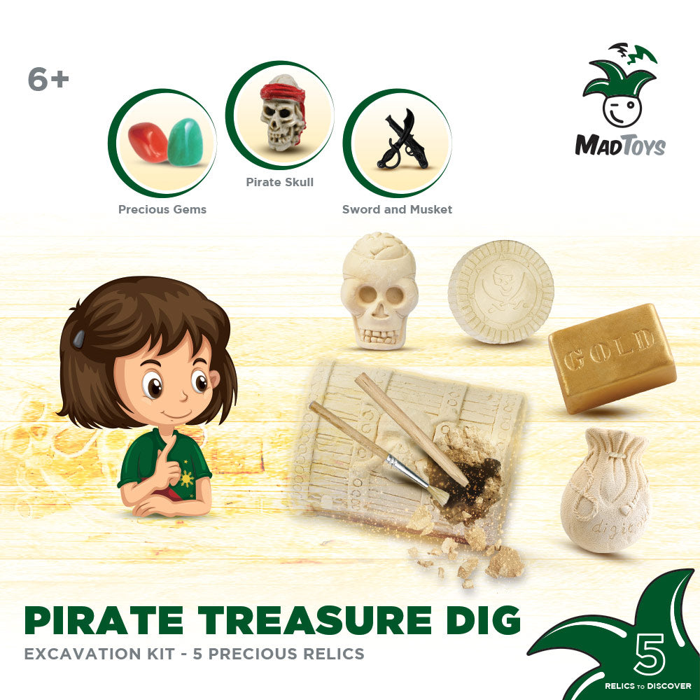 Mad Toys Pirate 5 Precious Relics Dig Excavation Science Kit